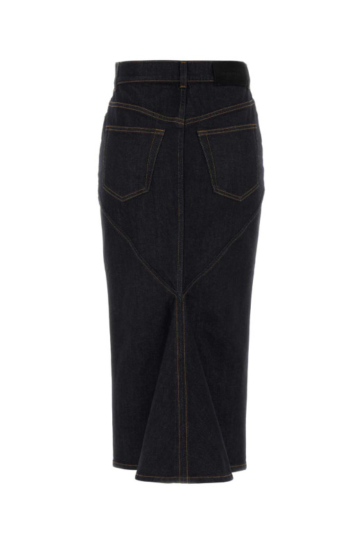Midnight blue stretch denim skirt Black GIVENCHY (BW410M517S)