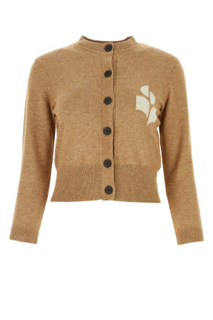 MelangÃ¨ biscuit cotton blend Newton cardigan ISABEL MARANT ETOILE (CA0040FAA1X05E)