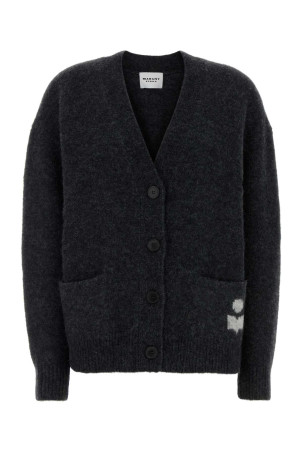 Dark grey alpaca blend Eborah cardigan ISABEL MARANT ETOILE (CA0129FAD1L12E)