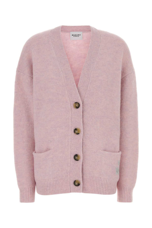 Melange pink alpaca blend Eborah cardigan ISABEL MARANT ETOILE (CA0129FAD1L12E)