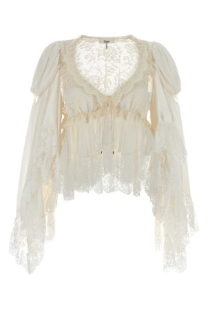 White satin blouse Beige CHLOE (CH25WHT87008)