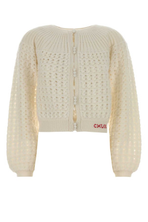White crochet cardigan Beige CHLOE (CH25WMP07590)