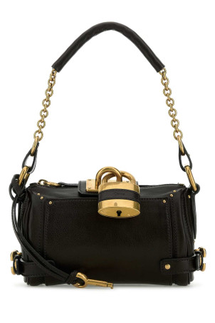 Black leather small Paddington shoulder bag CHLOE (CH25WS803P75)