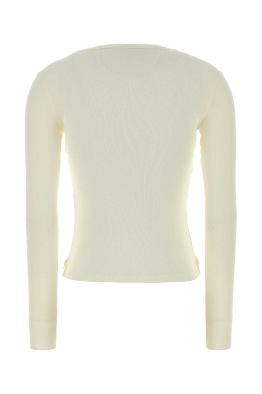 White cotton t-shirt Beige CHLOE (CH26SJH29185)