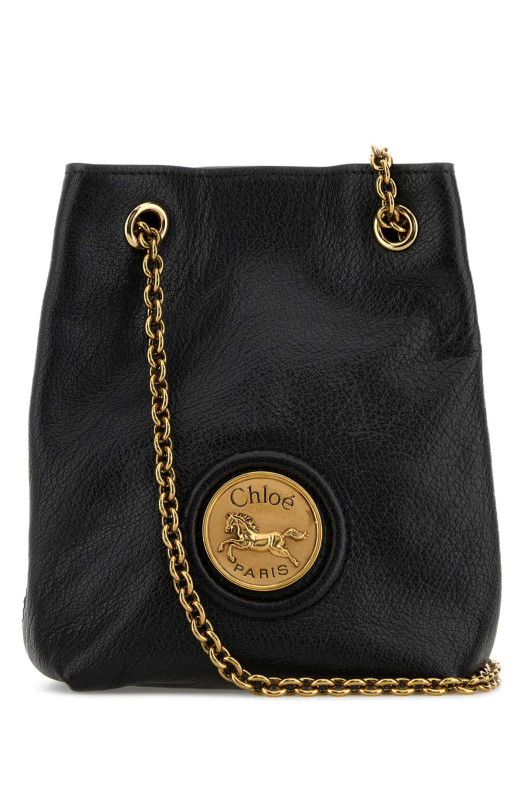 Black leather Horse Medal bucket bag CHLOE (CH26SP582O37)