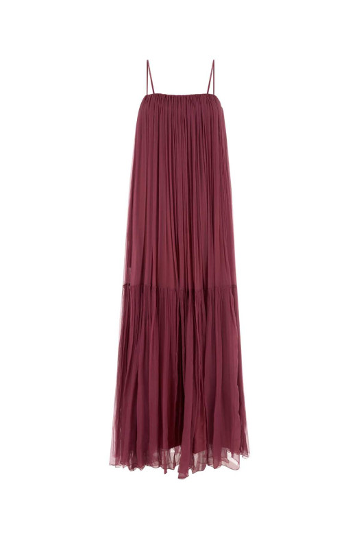 Tyrian purple silk long dress CHLOE (CH26SRO65001)