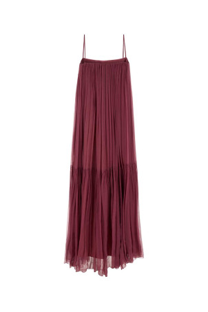 Tyrian purple silk long dress CHLOE (CH26SRO65001)