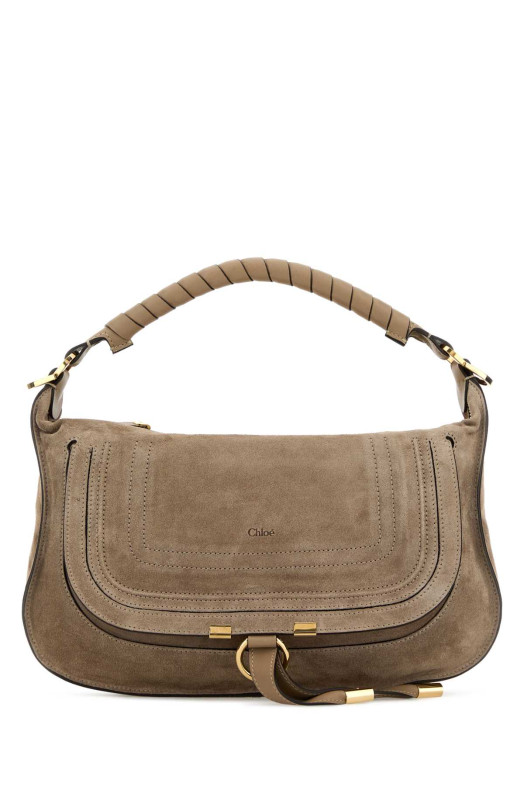 Beige suede small Marcie shoulder bag CHLOE (CH26SS882P37)