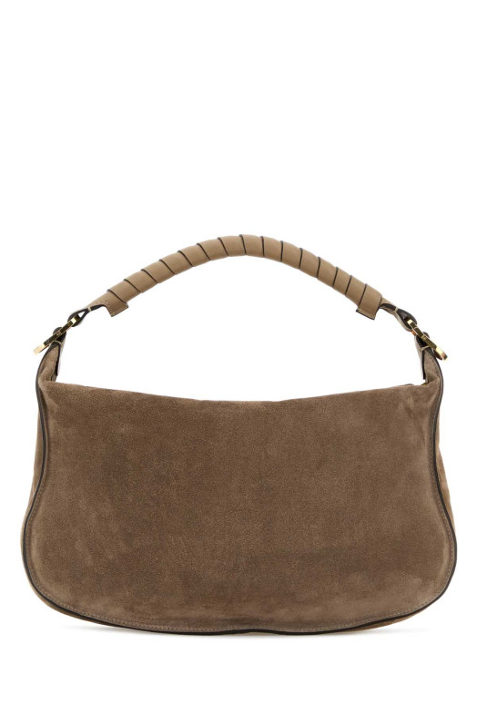 Beige suede small Marcie shoulder bag CHLOE (CH26SS882P37)