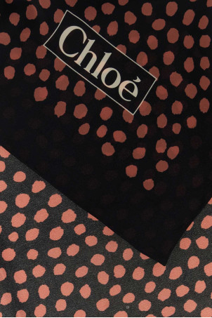Printed silk ChloÃ© Spotted foulard Black CHLOE (CH26STC05SJC)