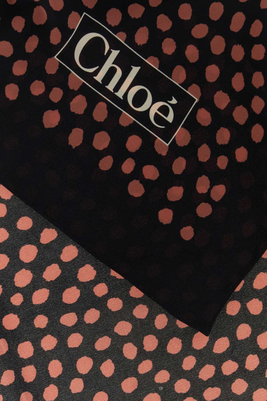 Printed silk ChloÃ© Spotted foulard Black CHLOE (CH26STC05SJC)
