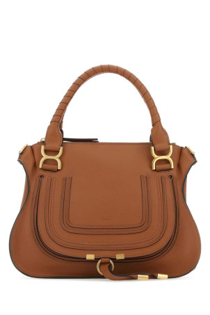 Brown leather medium Marcie handbag CHLOE (CHC22AS660I31)