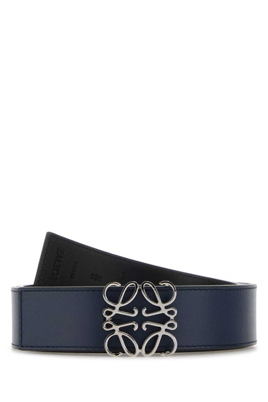 Navy blue leather reversible Anagram belt LOEWE (E821Z20X02)