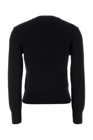 Black wool cardigan White AMI (FKC374001)