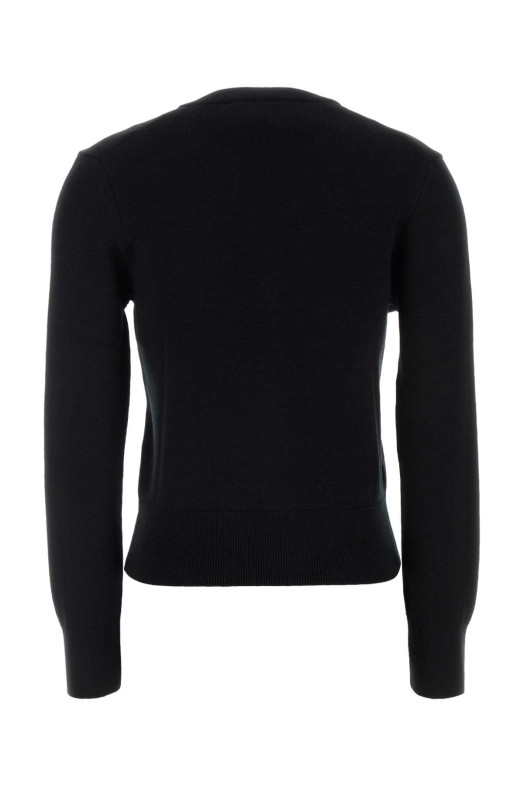 Black wool cardigan White AMI (FKC374001)