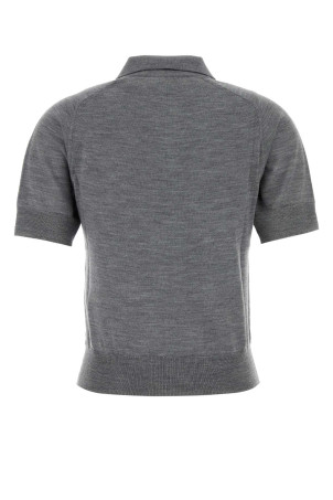 Grey wool polo shirt AMI (FPL439KN0039)