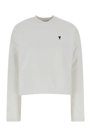White cotton sweatshirt White AMI (FSW766730)