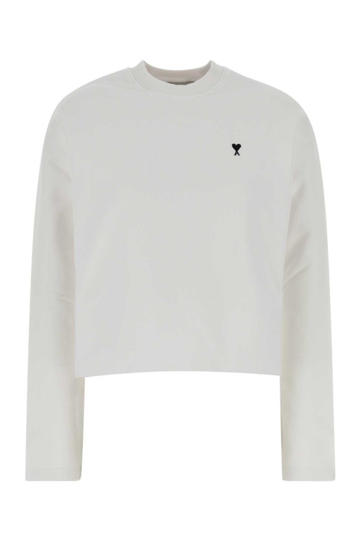 White cotton sweatshirt White AMI (FSW766730)