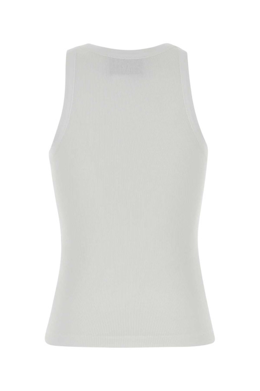 White stretch cotton tank top White AMI (FTP811JE0117)
