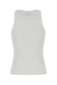 White stretch cotton tank top White AMI (FTP811JE0117)
