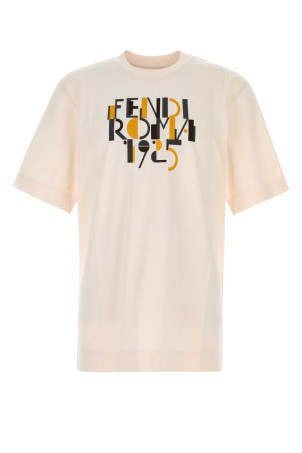 Ivory cotton t-shirt FENDI (FY0936AVOH)
