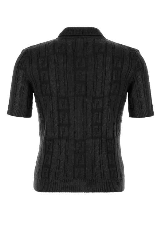 Black wool polo shirt Black FENDI (FZC162ASGO)