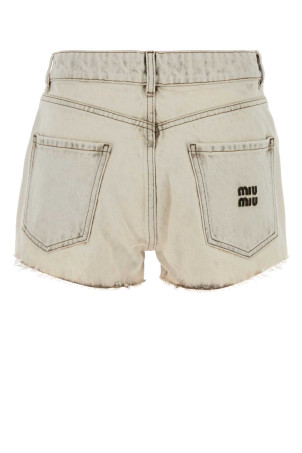 White denim shorts Black MIU MIU (GWP602SOOO183T)