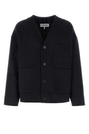 Dark blue wool blend cardigan LOEWE (H526Y07W34)