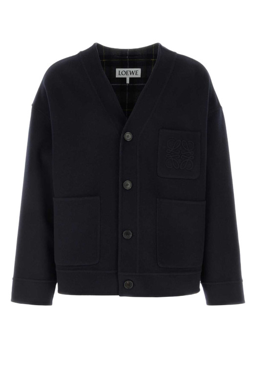Dark blue wool blend cardigan LOEWE (H526Y07W34)