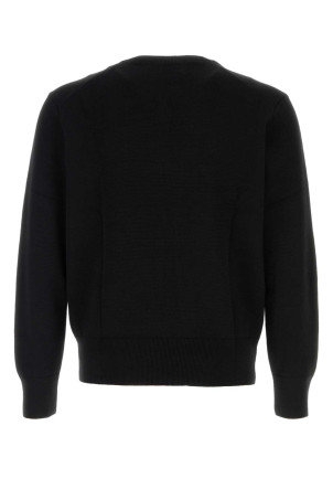 Black wool sweater White AMI (HKS826001)