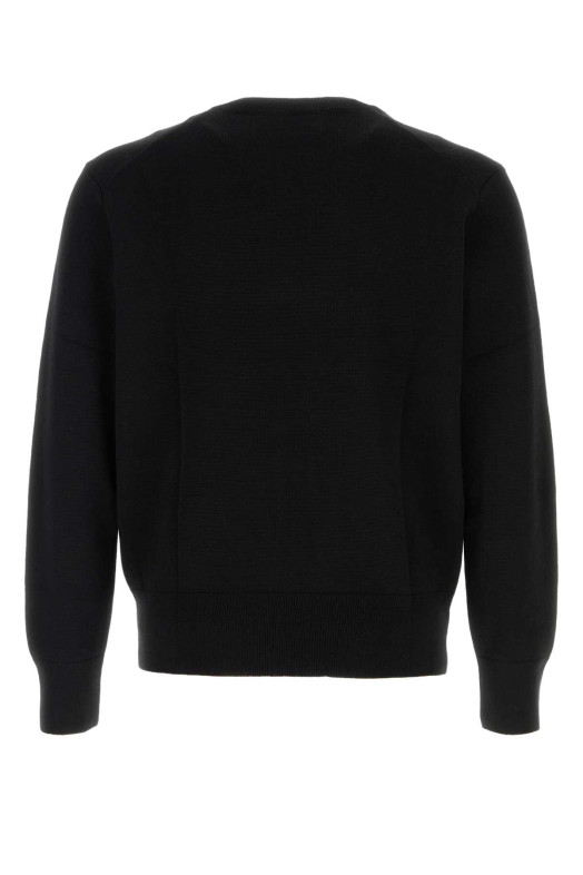 Black wool sweater White AMI (HKS826001)