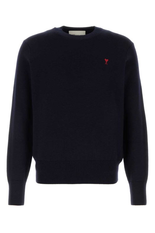 Navy blue wool sweater AMI (HKS826001)