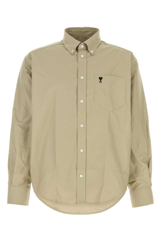Sage green oxford oversize shirt AMI (HSH822CO0210)