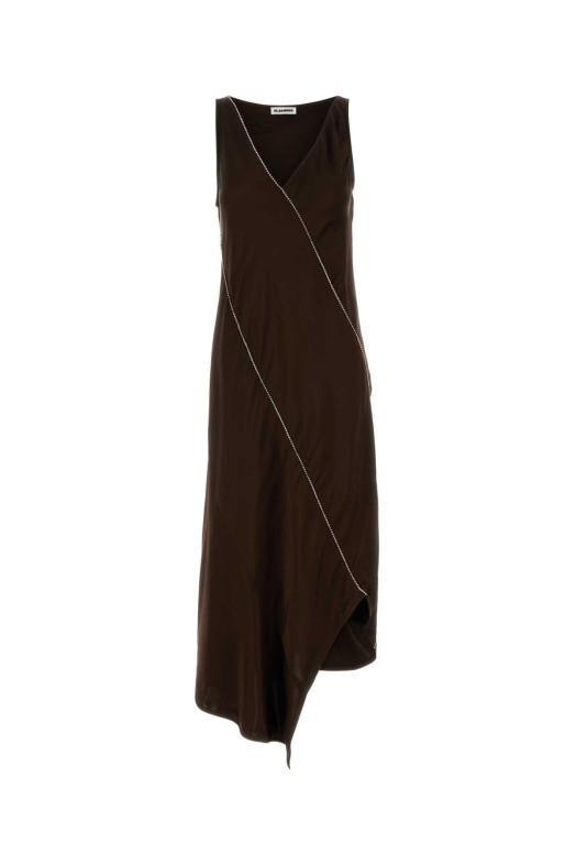 Chocolate satin dress JIL SANDER (J01CT0268J65022)