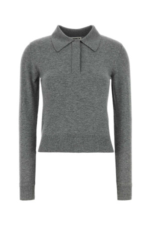 Grey wool polo shirt Beige JIL SANDER (J01GL0105J14827)