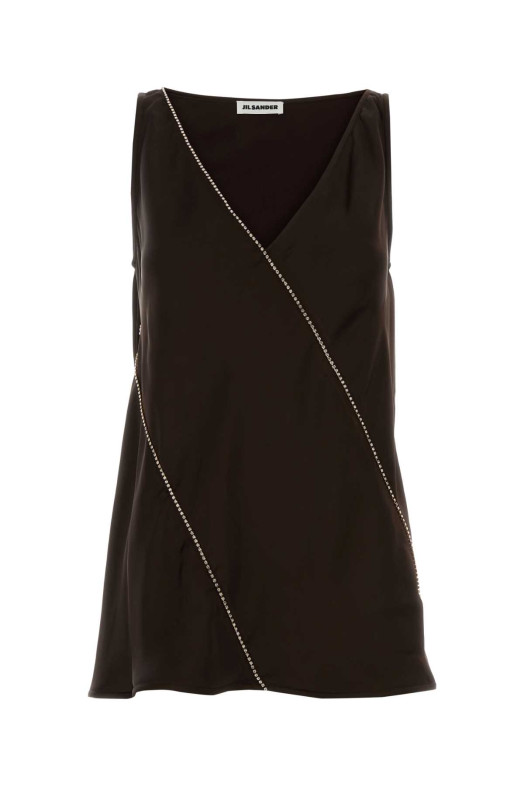 Chocolate viscose top JIL SANDER (J01NC0176J65022)