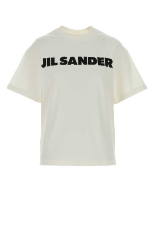 White cotton oversize t-shirt Black JIL SANDER (J02GC0140J20347)