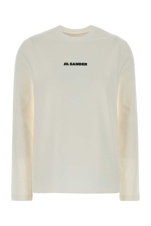 White cotton t-shirt Black JIL SANDER (J02GC0141J20103)