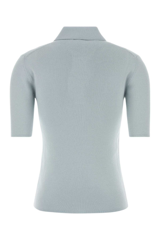 Pastel light-blue wool polo shirt JIL SANDER (J02GL0115J14830)