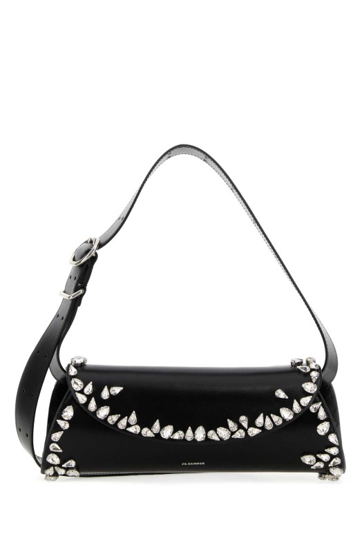 Black leather small Cannolo crossbody bag JIL SANDER (J07WD0023P5610)