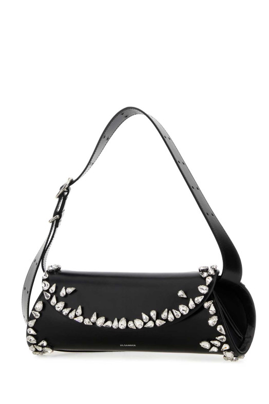 Black leather small Cannolo crossbody bag JIL SANDER (J07WD0023P5610)