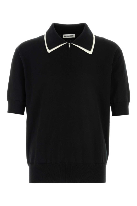 Black cotton polo shirt JIL SANDER (J22GL0125J15466)