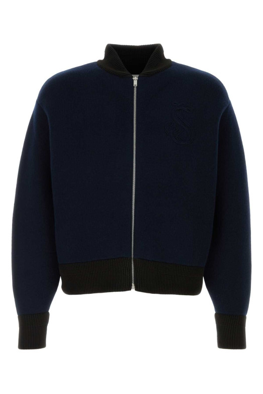 Dark blue wool blend cardigan JIL SANDER (J61HP0005J14824)
