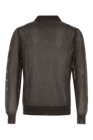 Chocolate mesh polo shirt TOM FORD (KPL054YMC046)