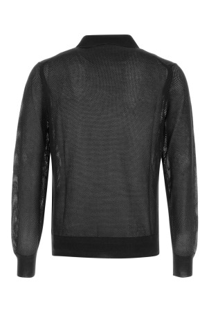 Black mesh polo shirt TOM FORD (KPL054YMC046)