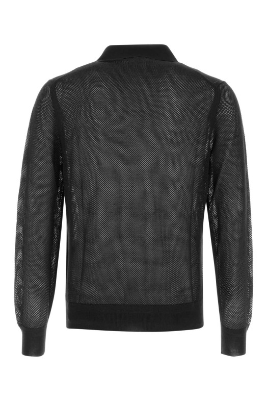 Black mesh polo shirt TOM FORD (KPL054YMC046)