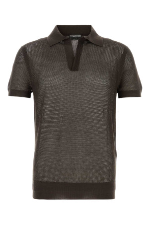 Chocolate mesh polo shirt TOM FORD (KPS040YMC046)