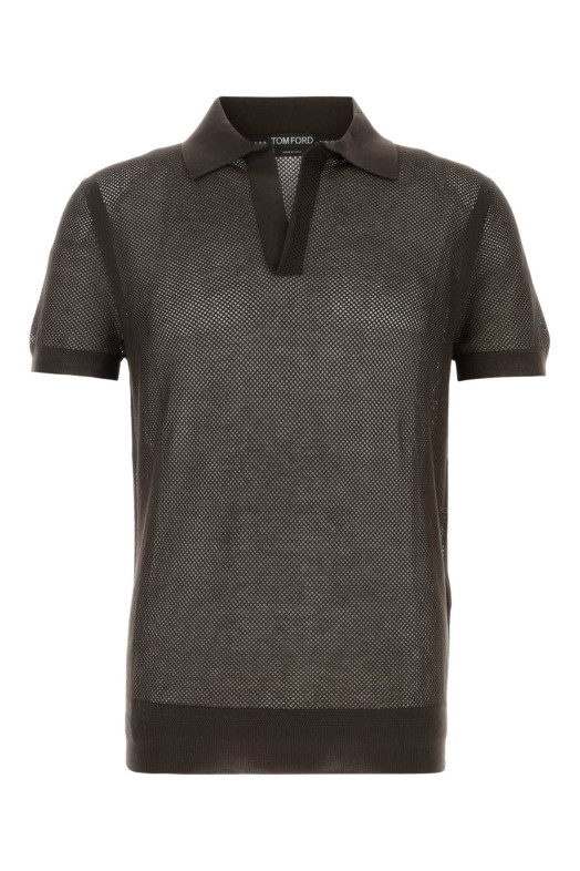 Chocolate mesh polo shirt TOM FORD (KPS040YMC046)