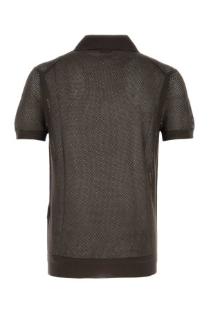 Chocolate mesh polo shirt TOM FORD (KPS040YMC046)
