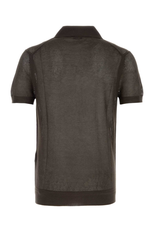Chocolate mesh polo shirt TOM FORD (KPS040YMC046)